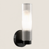 Keonjinn Wall Sconce with Frosted Glass Shade - 5"W x 12"H