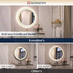 Round Framed Wall LED Bathroom Vanity Mirror with Frontlit and Backlit