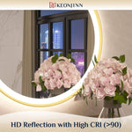 Round Framed Wall LED Bathroom Vanity Mirror with Frontlit and Backlit