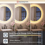Round Framed Wall LED Bathroom Vanity Mirror with Frontlit and Backlit