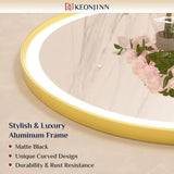 Round Framed Wall LED Bathroom Vanity Mirror with Frontlit and Backlit