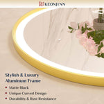 Round Framed Wall LED Bathroom Vanity Mirror with Frontlit and Backlit