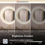 Round Framed Wall LED Bathroom Vanity Mirror with Frontlit and Backlit