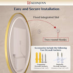Round Framed Wall LED Bathroom Vanity Mirror with Frontlit and Backlit