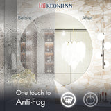 LED Round Mirror Backlit Bathroom Mirror Dimmable 3 Color Lighted Mirror with Lights Anti Fog