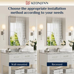 MC017Frameless Surface/Recessed Aluminum Mirrored Rectangle Medicine Cabinet With Adjustable Shelves