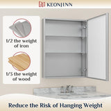 Frameless Surface/Recessed Aluminum Mirrored Rectangle Medicine Cabinet With Adjustable Shelves