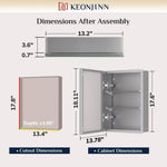 MC017Frameless Surface/Recessed Aluminum Mirrored Rectangle Medicine Cabinet With Adjustable Shelves