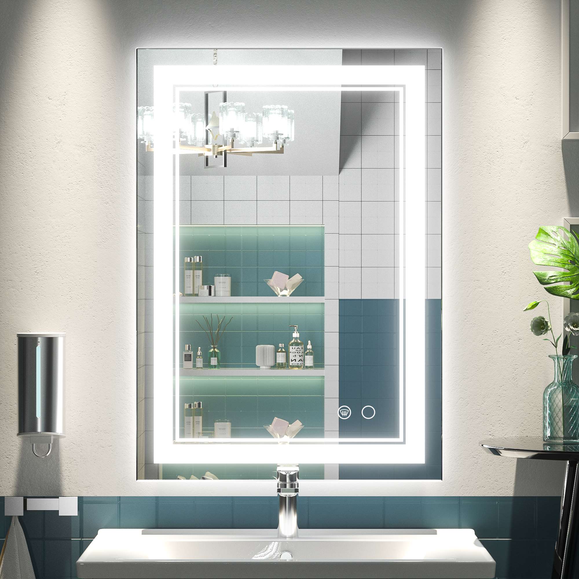 36x36 Inch Led Mirror for Bathroom,Backlit Lighted,Anti-Fog, Dimmable,  Vertical ＆ Horizontal Mount