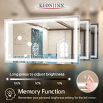 KeonJinn ON SALE 48x24 48x28 60x36 72x36 Inch Frontlit LED Bathroom Mirror 6000K