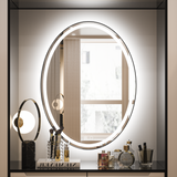 Keonjinn Oval Bathroom LED Mirror 24 x 32 Inch Lighted Vanity Mirror Dimmable Anti-Fog Wall Mounted Makeup Mirror with Lights