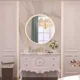KeonJinn ETL Certificated Frontlit Metal Frame Round Bathroom Mirror