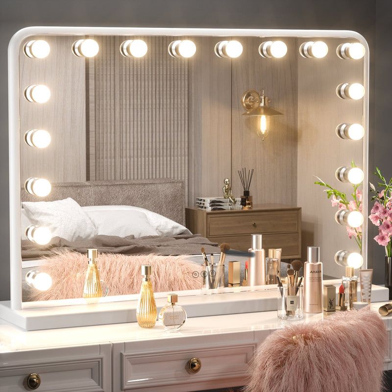 large Hollywood Makeup Mirror with dimmable LED bulbs