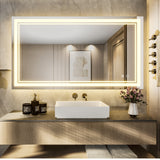 Keonjinn 40 x 24 Inch LED Bathroom Mirror with Lights, LED Vanity Mirror, Adjustable White/Warm/Natural Light, Wall Mounted Anti-Fog Dimmable Lighted Makeup Mirrors for Bedroom(Horizontal/Vertical)
