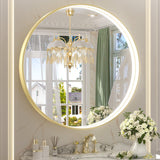 KeonJinn ETL Certificated Frontlit Metal Frame Round Bathroom Mirror