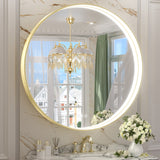 KeonJinn ETL Certificated Frontlit Metal Frame Round Bathroom Mirror