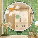 Keonjinn Round LED Mirror, 36 Inch Round Lighted Bathroom Vanity Mirror, Black Metal Framed Mirror Dimmable LED Circle Makeup Mirror with Lights, Wall Mounted Anti-Fog, IP54