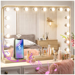 KeonJinn Hollywood Lighted Makeup Mirror 3-Color Dimmable LED Bulbs