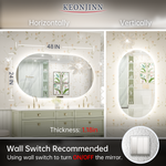 Backlit Pill Shape LED Bathroom Mirror Horizontal/Vertical