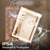 Bathroom Mirror LED Vanity Mirror with Lights, Adjustable 3-Color White/Warm/Natural Light, Wall Mounted Anti-Fog Large Dimmable LED Light Makeup Mirrors(Horizontal/Vertical)