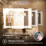 LED Mirror Bathroom Mirrors with Lights, Adjustable White/Warm/Natural Lights High Lumen 8070LM, Anti-Fog Dimmable Wall Mounted Large Lighted Vanity Mirror (Horizontal/Vertical)