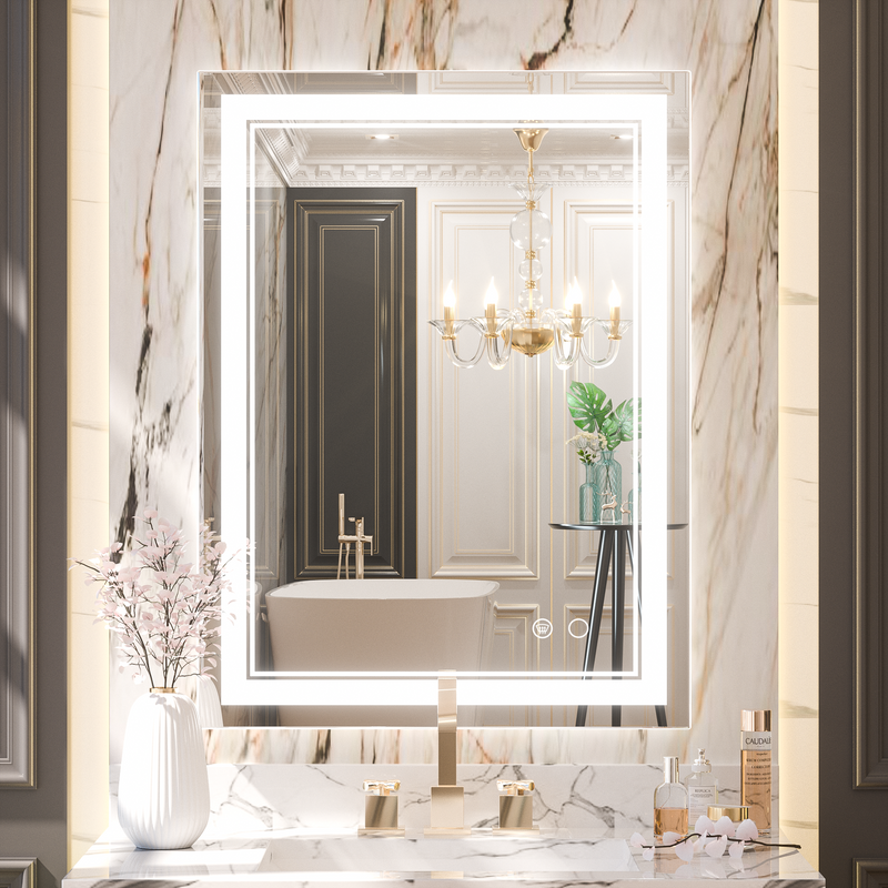 Espejo Baño con Luz LED 60x80 cm Dinklage Blanco Frío 6000K