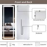 48x22 Inch Full Length Mirror with Lights Wall Mounted Dimmable Full Body Mirror Lighted Vanity Dressing Mirrors with Aluminum Alloy Frame for Bedroom Bathroom(Horizontal/Vertical)