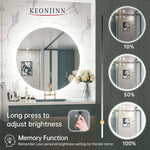 KeonJinn ETL Certificated Frontlit Round LED Bathroom Mirror