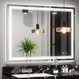 Miroir de salle de bain à LED KeonJinn ETL certifié, 3 couleurs, éclairage frontal