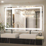 Miroir de salle de bain à LED KeonJinn ETL certifié, 3 couleurs, éclairage frontal