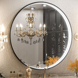 KeonJinn ETL Certificated Frontlit Metal Frame Round Bathroom Mirror